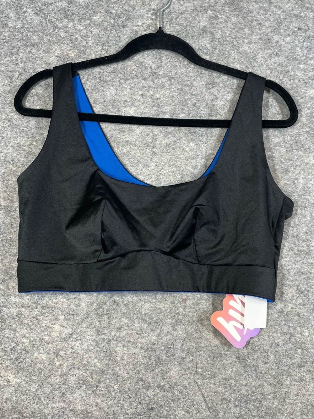 Yitty Sports Bra Black Blue 1X High Support Workout Athleisure Activewear